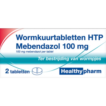 Healthypharm Wormkuurtabletten Mebendazol 100 mg 2 tabletten