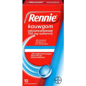 Rennie Kauwgom pepermunt suikervrij 10 stuks